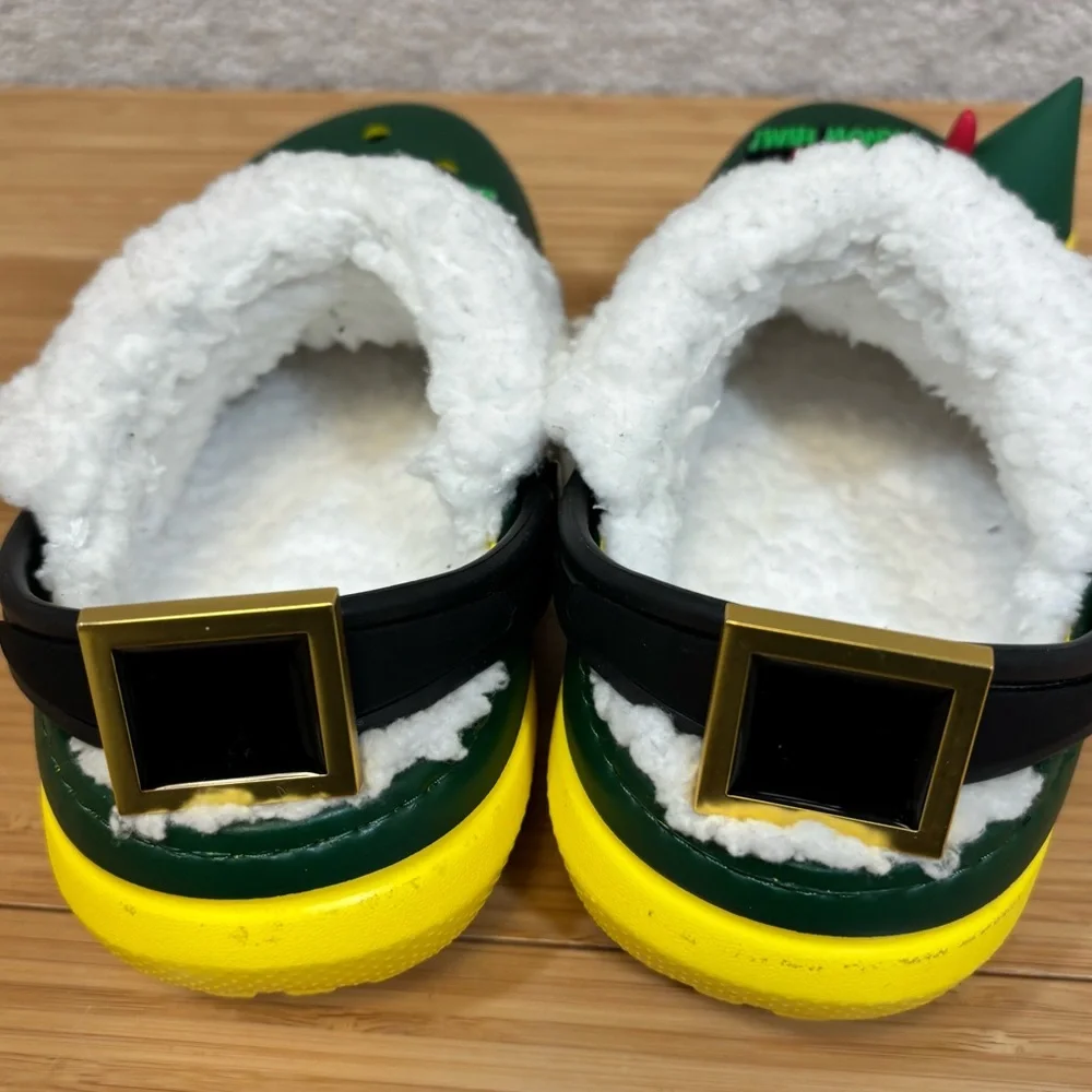 Buddy The Elf x Crocs Lined Clog Kids C12 Green Yellow Gold‎ Youth